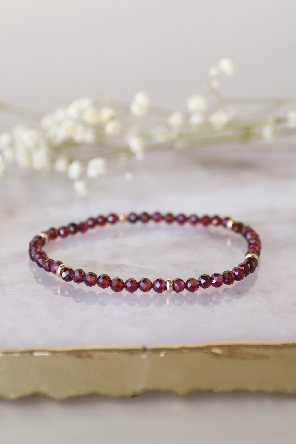 January Birthstone Bracelet: Garnet