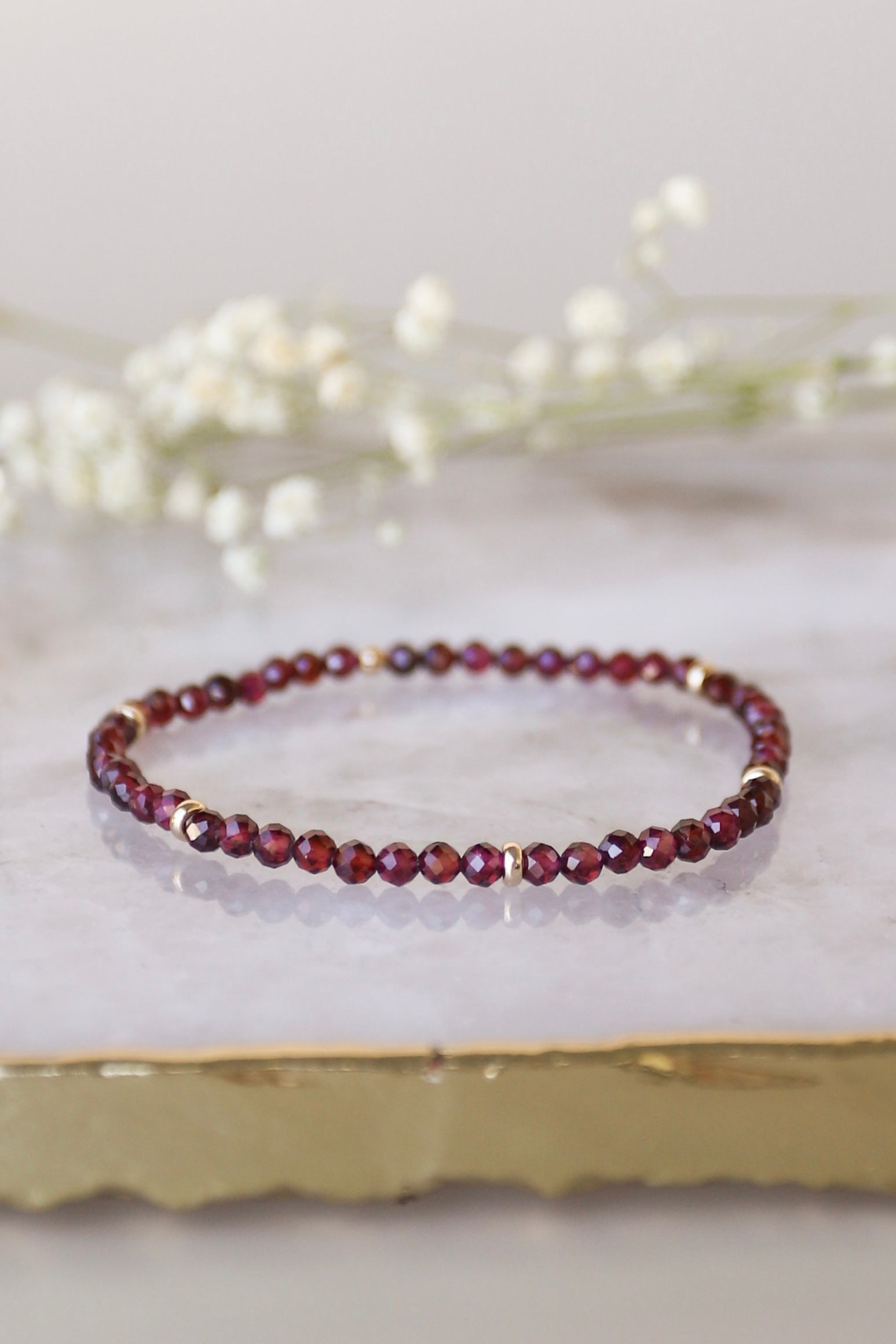 January Birthstone Bracelet: Garnet