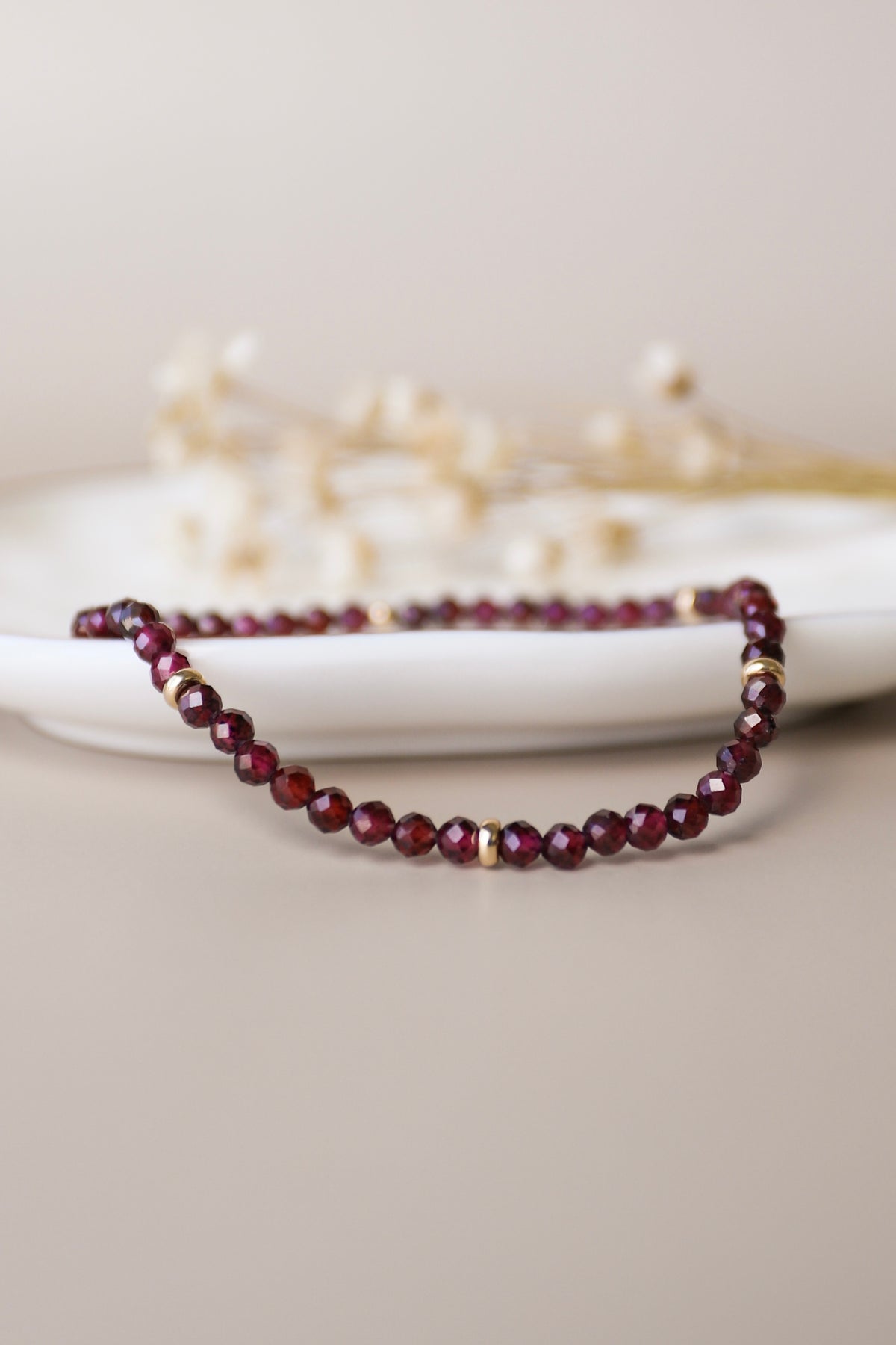 January Birthstone Bracelet: Garnet